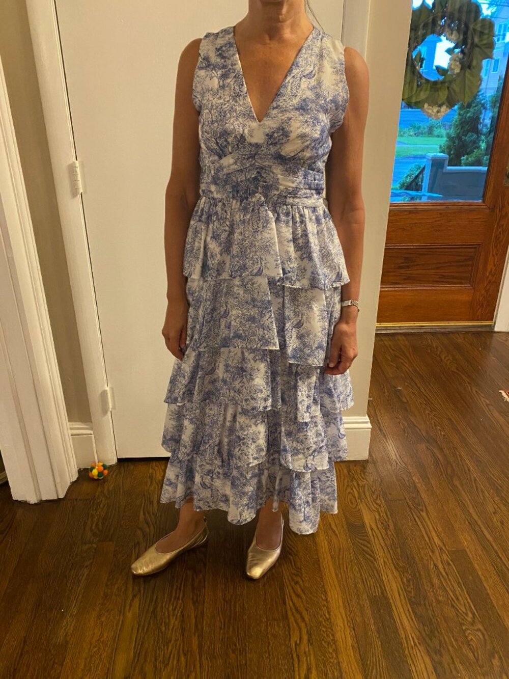 1. State blue floral cotton dress with tiers, size 8 - Picture 10 of 10